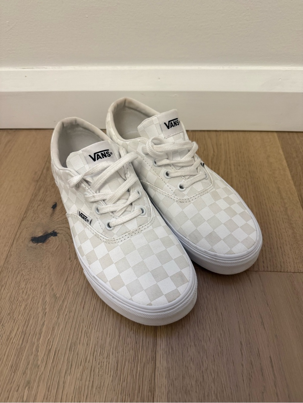 Vans White Checkerboard Sneakers